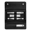 ZWILLING PREMIUM 4-pc, Leather Manicure Pedicure Set With Compact Nail Clippers, Matte Black