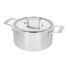 Demeyere Industry 5 5.5 qt, 18/10 Stainless Steel, Dutch Oven With Lid Stay-cool, shot-blasted stainless-steel handles are securely welded and ultra-hygienic. The Silvinox surface treatment makes dishwasher-safe Industry a cinch to clean.