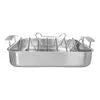 Demeyere Industry 5 Stainless Steel Roasting Pan Stay-cool, shot-blasted stainless-steel handles are securely welded and ultra-hygienic. The Silvinox surface treatment makes dishwasher-safe Industry a cinch to clean.