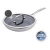 ZWILLING Peak 10-inch, Ceramic Hybrid Frying Pan With Lid Raised stainless-steel surface maximizes contact for better searing, browning and caramelization. Compatible with all stovetops, including induction, and oven safe up to 500°F.