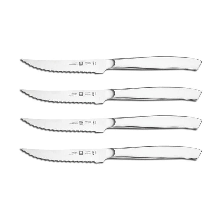 ZWILLING Steak Sets 4-pc, Stainless Steel Serrated Mignon Steak Knife Set