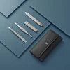 ZWILLING PREMIUM 4-pc, Leather Manicure Pedicure Set With Compact Nail Clippers, Matte Black