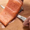ZWILLING Gourmet 7-inch, Filleting Knife Traditional, triple-riveted handle with a laser-inscribed logo provides balance and stability.