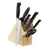 ZWILLING Four Star 8-pc, Knife block set, Natural Sleek, polypropylene handles are crafted with a minimum amount of 75% recycled plastics.