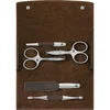 ZWILLING PREMIUM 5-pc, Leather Manicure Pedicure Set With Nail Scissors, Brown