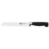 ZWILLING Four Star Bread knife 8 inch, serrated edge Sleek, polypropylene handles are crafted with a minimum amount of 75% recycled plastics.