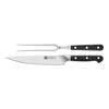 ZWILLING Pro 2-pc, Carving Knife And Fork Set Designed to be an extension of your hand encouraging cutting with improved precision, safety and comfort.