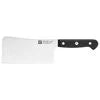 ZWILLING Gourmet 6-inch, Cleaver Traditional, triple-riveted handle with a laser-inscribed logo provides balance and stability.