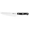 ZWILLING Gourmet 5.5-inch Prep Knife, Fine Edge Traditional, triple-riveted handle with a laser-inscribed logo provides balance and stability.