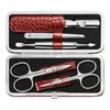 ZWILLING CLASSIC 5-pc, Red, Leather, Manicure Pedicure Set With Nail Scissors