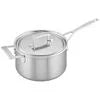 Demeyere Industry 5 4.25 qt Sauce Pan With Lid, 18/10 Stainless Steel Stay-cool, shot-blasted stainless-steel handles are securely welded and ultra-hygienic. The Silvinox surface treatment makes dishwasher-safe Industry a cinch to clean.