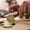 ZWILLING Gourmet 4-inch, Paring Knife Traditional, triple-riveted handle with a laser-inscribed logo provides balance and stability.