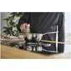 Demeyere Industry 5 2 qt Saucier, 18/10 Stainless Steel Stay-cool, shot-blasted stainless-steel handles are securely welded and ultra-hygienic. The Silvinox surface treatment makes dishwasher-safe Industry a cinch to clean.