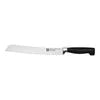 ZWILLING Four Star Country Bread Knife 9 inch, inverted serrated edge Sleek, polypropylene handles are crafted with a minimum amount of 75% recycled plastics.
