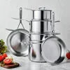 Demeyere Industry 5 10-pc, 18/10 Stainless Steel, Pots And Pans Set Stay-cool, shot-blasted stainless-steel handles are securely welded and ultra-hygienic. The Silvinox surface treatment makes dishwasher-safe Industry a cinch to clean.