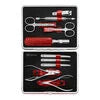 ZWILLING CLASSIC 10-pc, Red, Leather, Manicure Pedicure Set With Nail Clippers