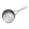 Demeyere Industry 5 3.2 qt Sauce Pan With Lid, 18/10 Stainless Steel Stay-cool, shot-blasted stainless-steel handles are securely welded and ultra-hygienic. The Silvinox surface treatment makes dishwasher-safe Industry a cinch to clean.