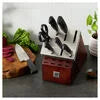 ZWILLING Four Star 8-pc, Self-Sharpening Knife Block Set, Brown Sleek, polypropylene handles are crafted with a minimum amount of 75% recycled plastics.